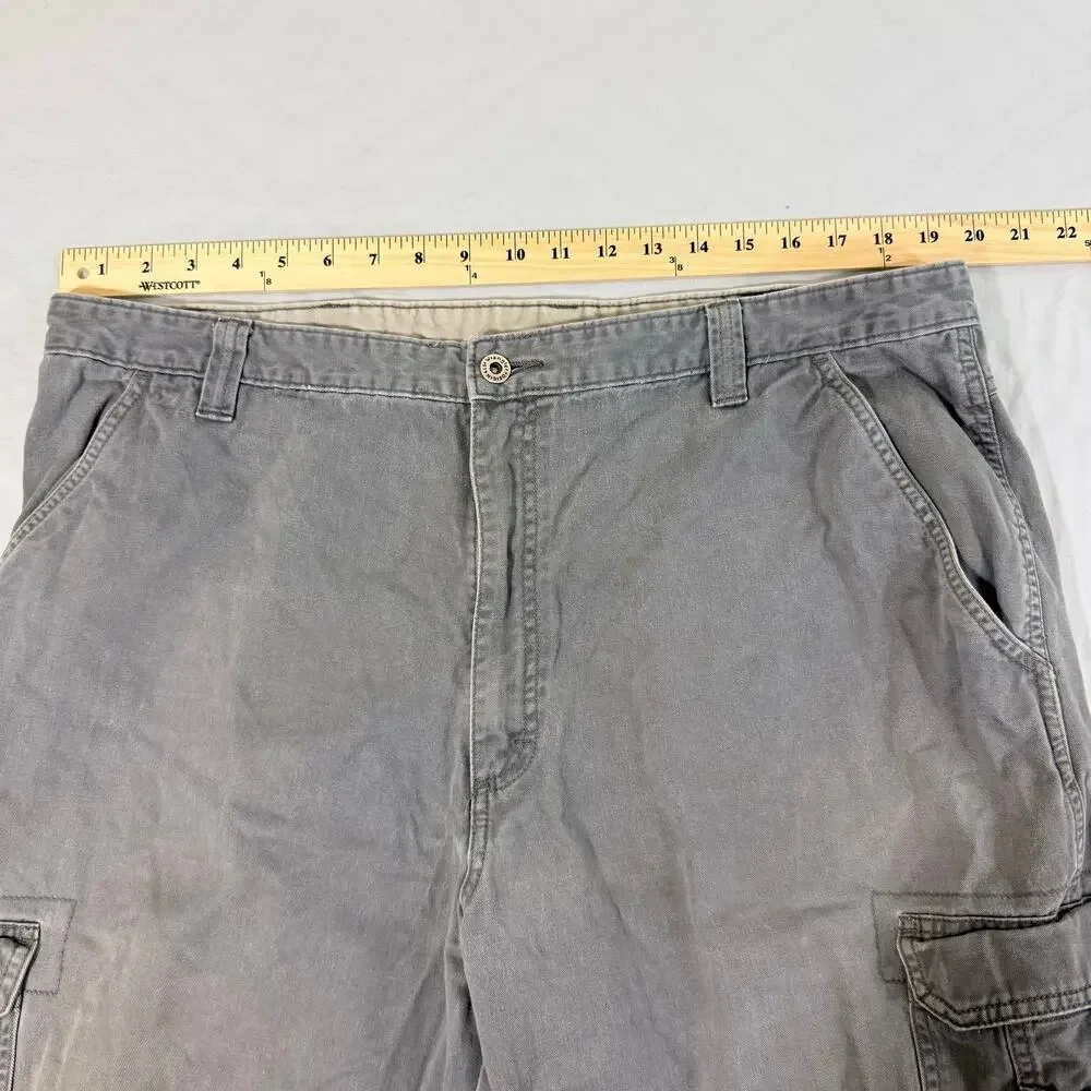 Wrangler Hero Cargo Pants Mens 40x30 Gray Cotton Utility Workwear Gorpcore